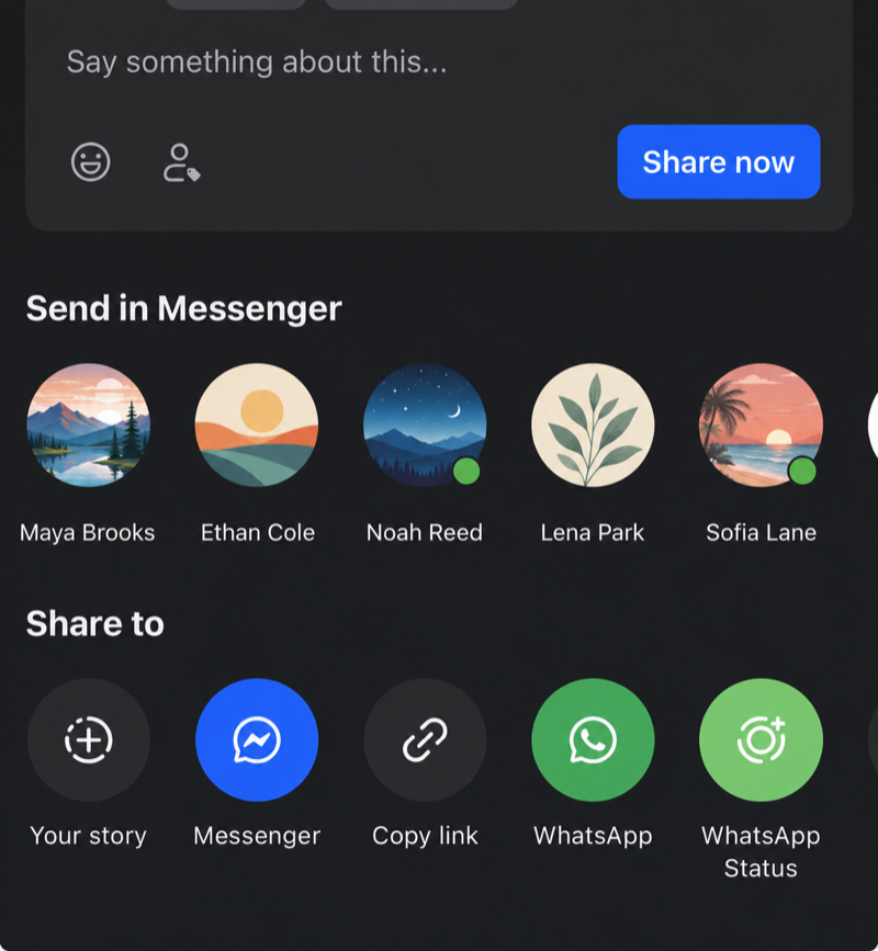 Copy Facebook link